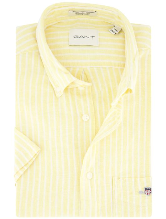 Gant overhemd korte mouw geel
