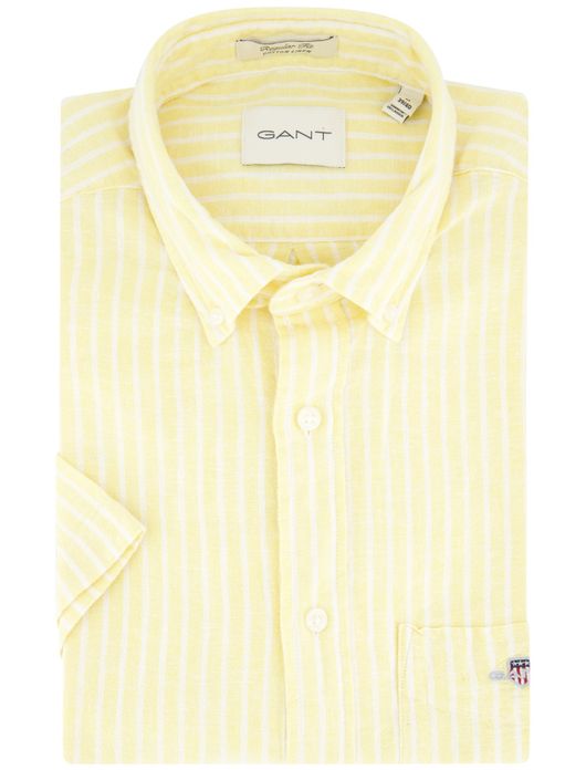 Gant overhemd korte mouw geel