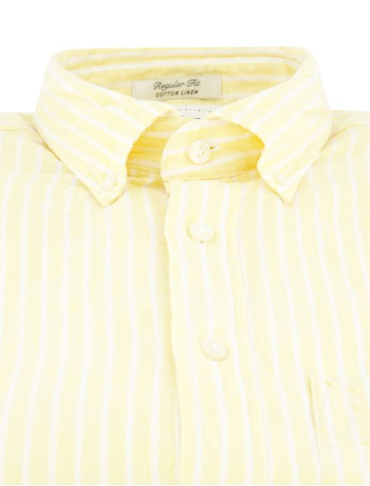 Gant overhemd korte mouw geel