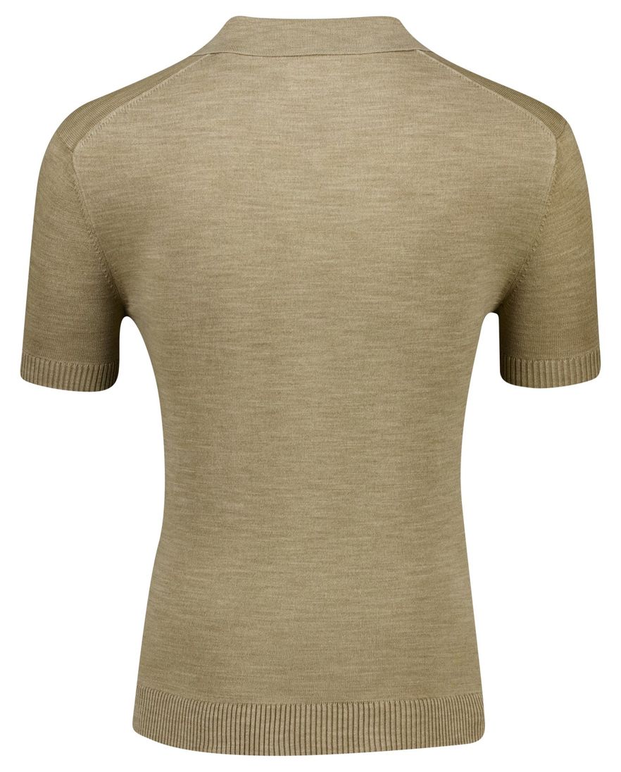 Gant polo beige met v-hals gemêleerd normale fit katoen