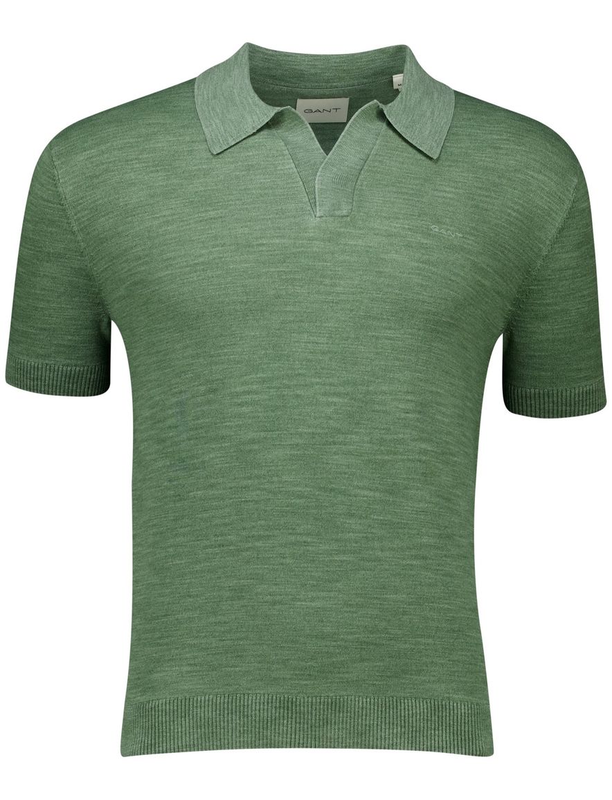Gant polo groen katoen v-hals
