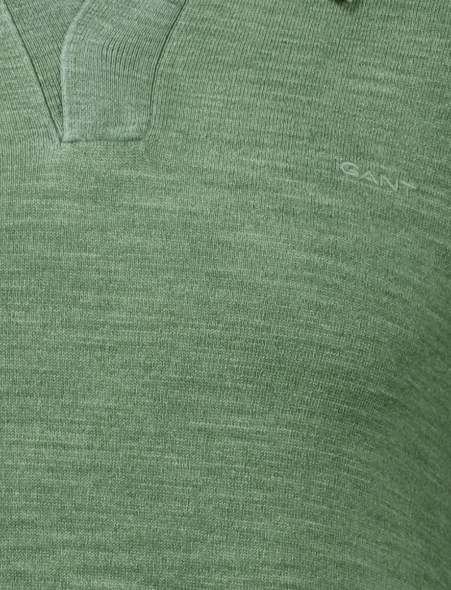 Gant polo groen katoen v-hals