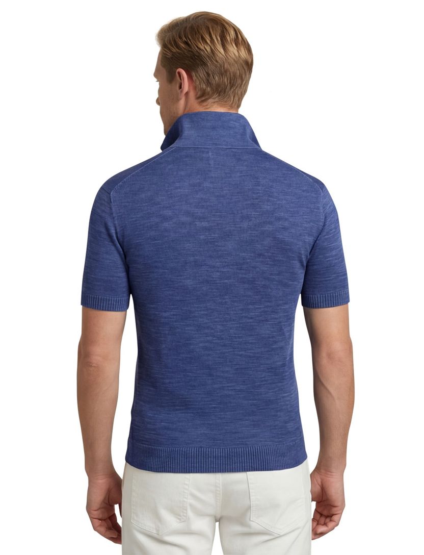 Gant sunfaded polo blauw v-hals katoen