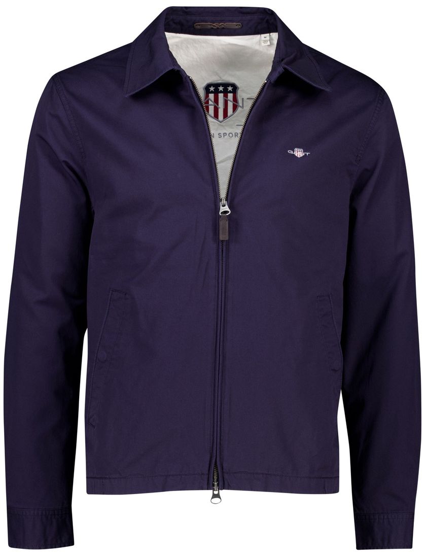 katoenen Gant jack donkerblauw effen normale fit