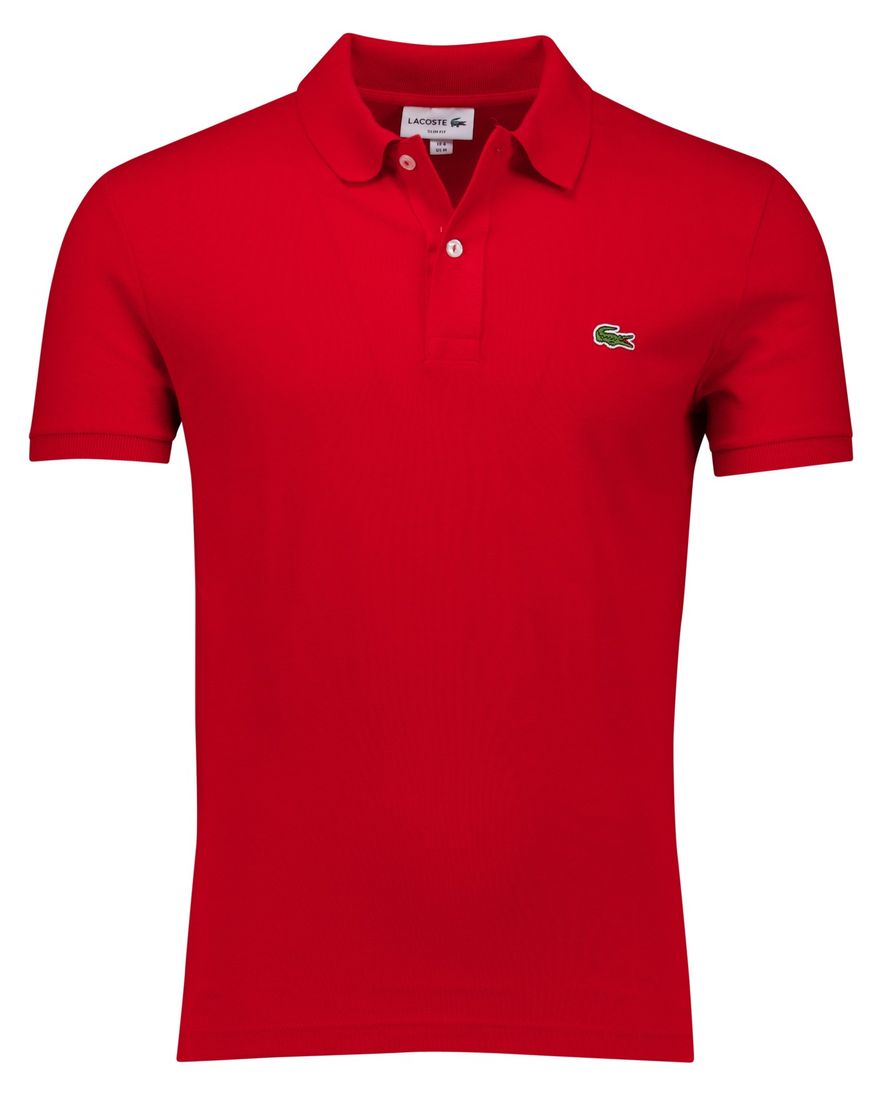 Lacoste polo Slim Fit rood pique