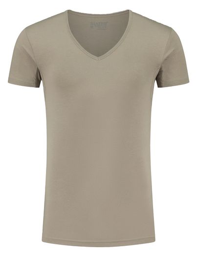 Slater Slater t-shirt khaki Tencel 2-pack