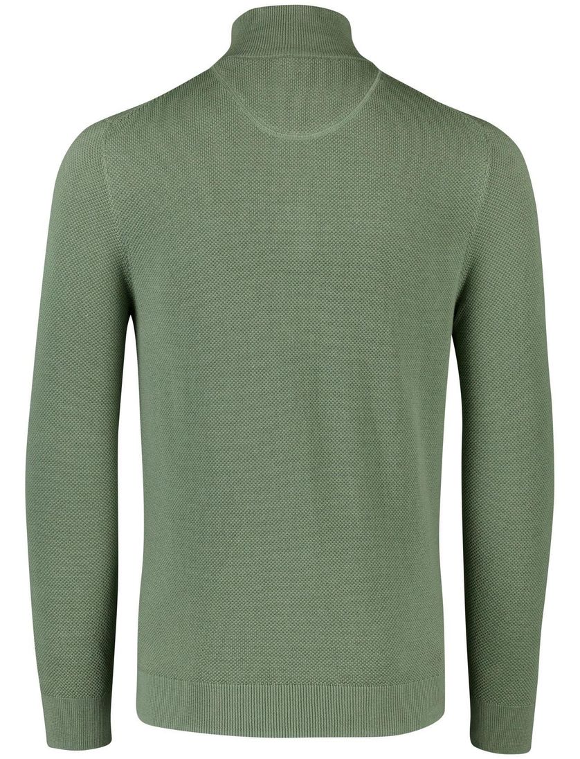 Gant trui groen half zip 100% katoen gebreid