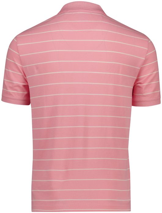 Gant polo roze en creme gestreept katoen pique