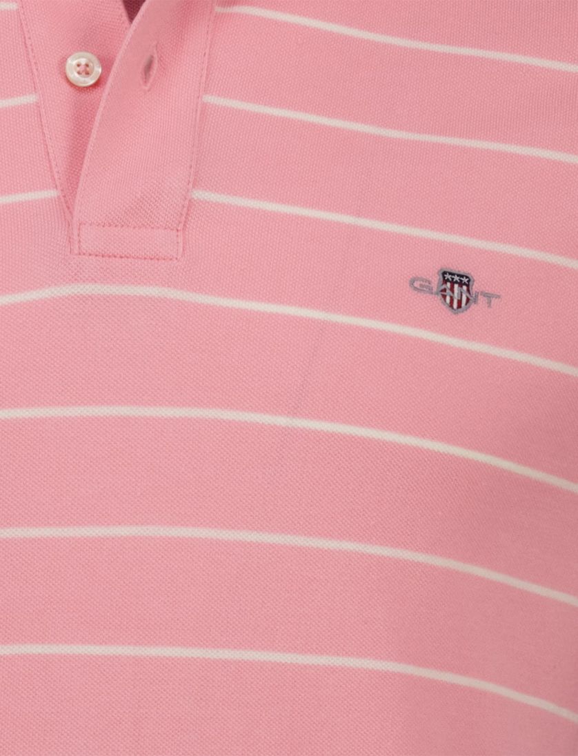 Polo Gant roze en creme gestreept katoen 2 knoops