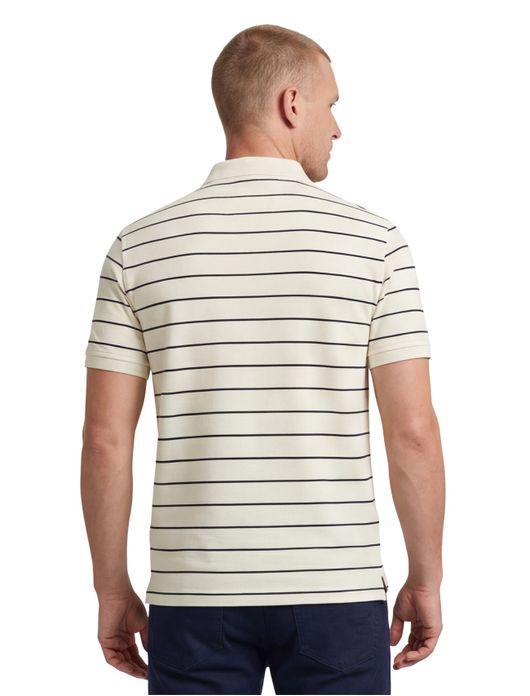 Gant polo creme zwart gestreept katoen pique