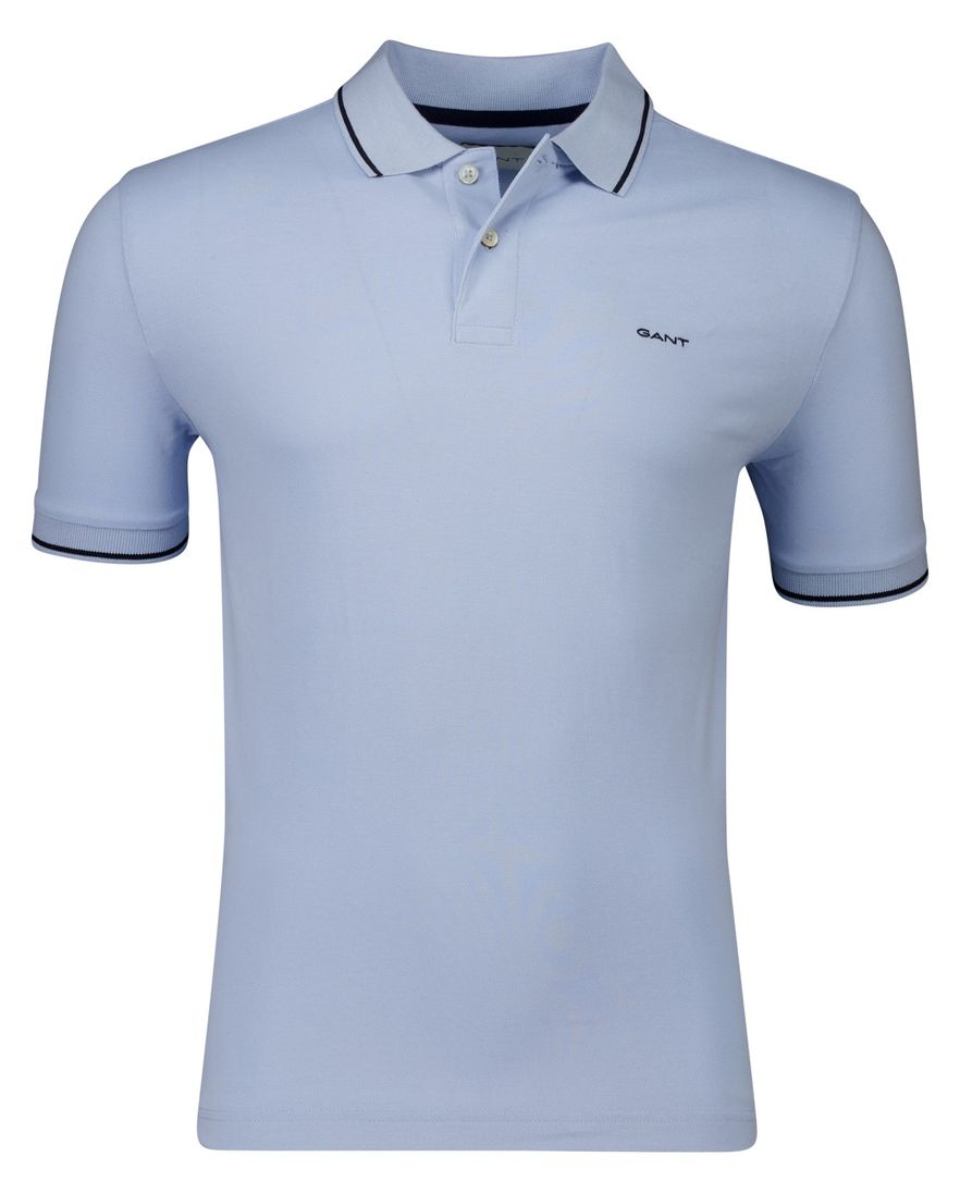 Gant poloshirt lichtblauw katoen normale fit effen
