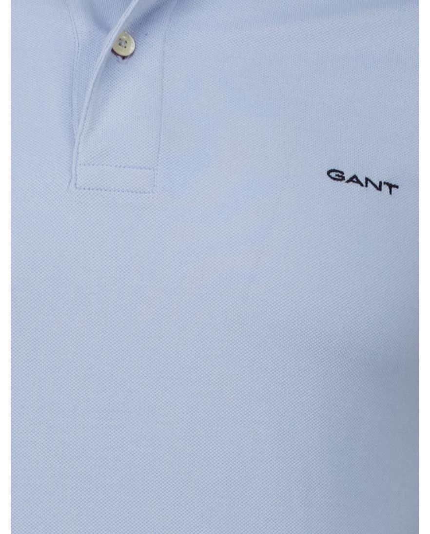 Gant poloshirt lichtblauw katoen normale fit effen