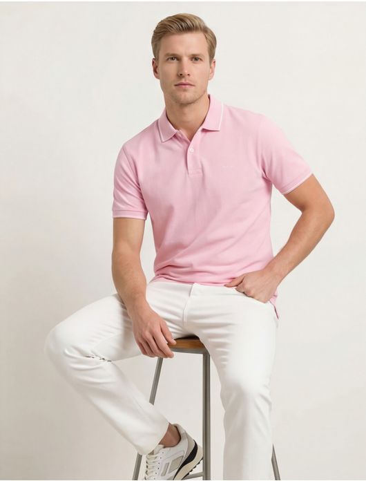 Gant Tipping polo roze pique