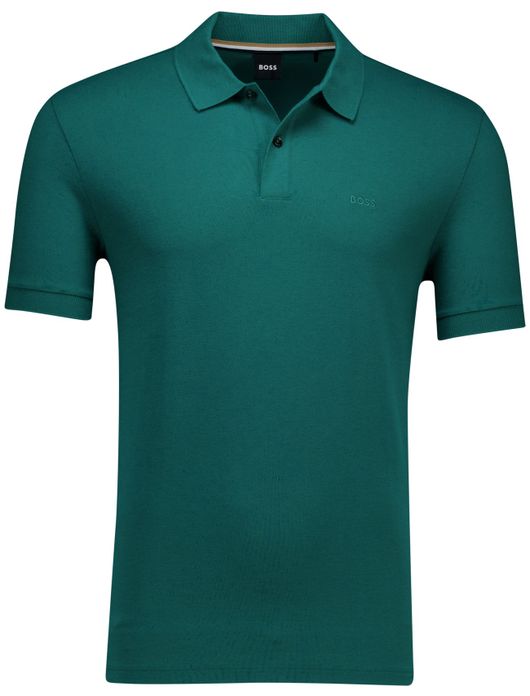 Hugo Boss Black Pallas pique polo groen katoen