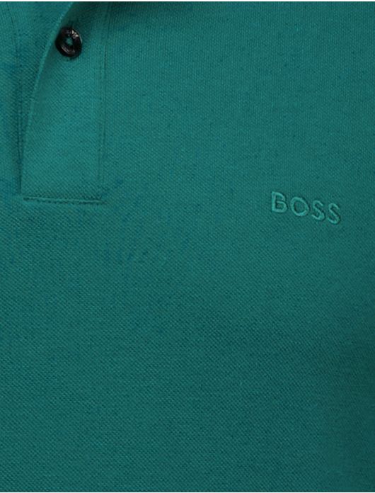 Hugo Boss Black Pallas pique polo groen katoen
