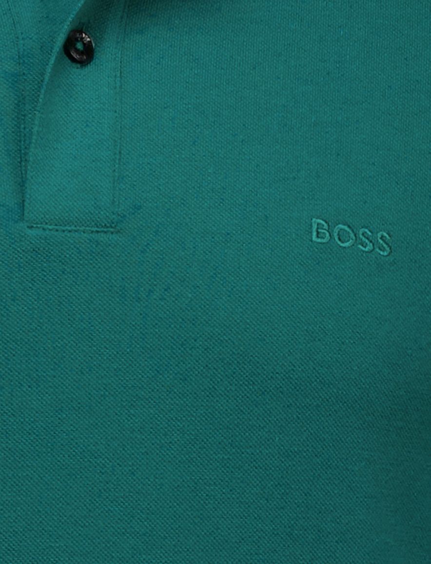 Hugo Boss Black Pallas pique polo groen katoen