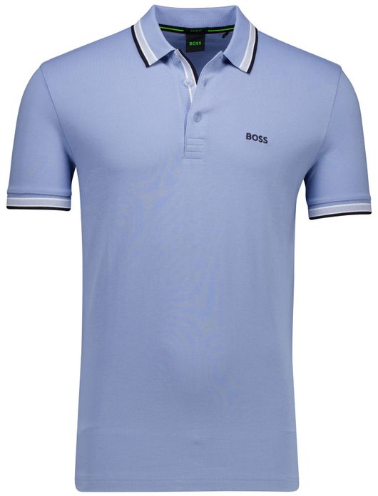 Hugo Boss Green polo lichtblauw regular fit pique