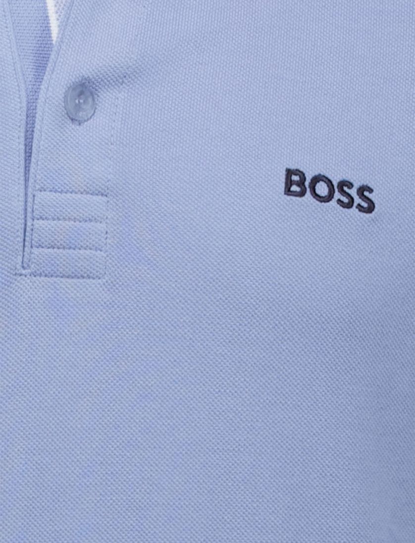 Hugo Boss Green polo lichtblauw regular fit pique effen