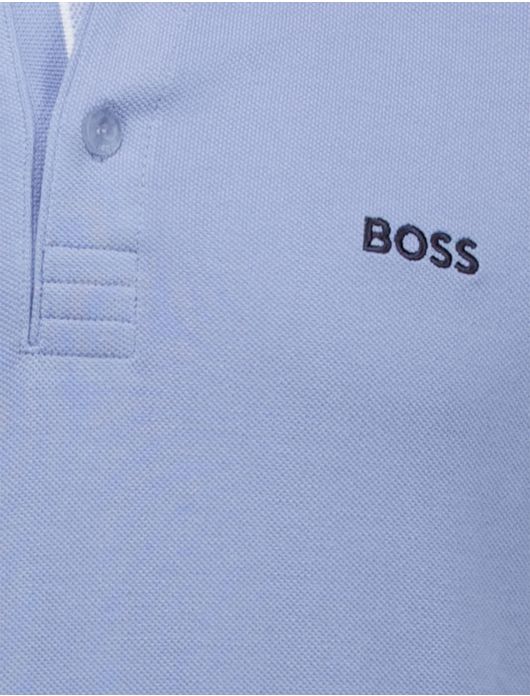 Hugo Boss Green polo lichtblauw regular fit pique