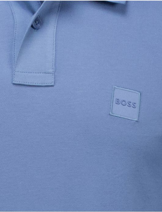 Boss orange blauw polo katoen