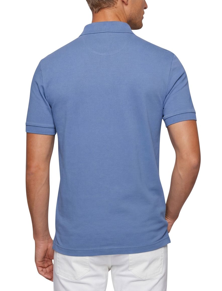 Boss Orange Passenger blauw polo katoen slim fit