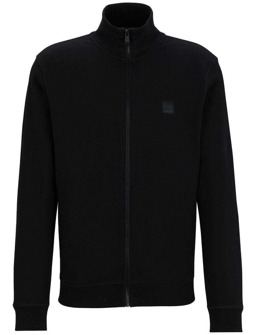 Vest Hugo Boss Orange Zestart zwart katoen rits
