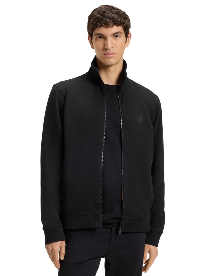 Vest Hugo Boss Orange Zestart zwart katoen rits