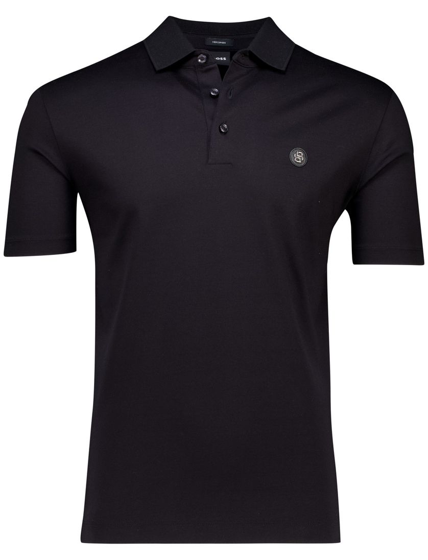 Hugo Boss Black C-Parris korte mouw polo zwart jersey 3-knoops