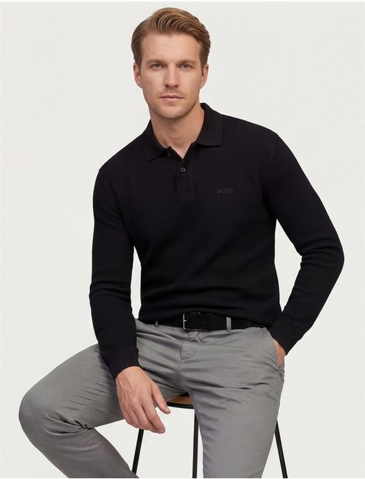 Hugo Boss polo LM Petempestolong zwart