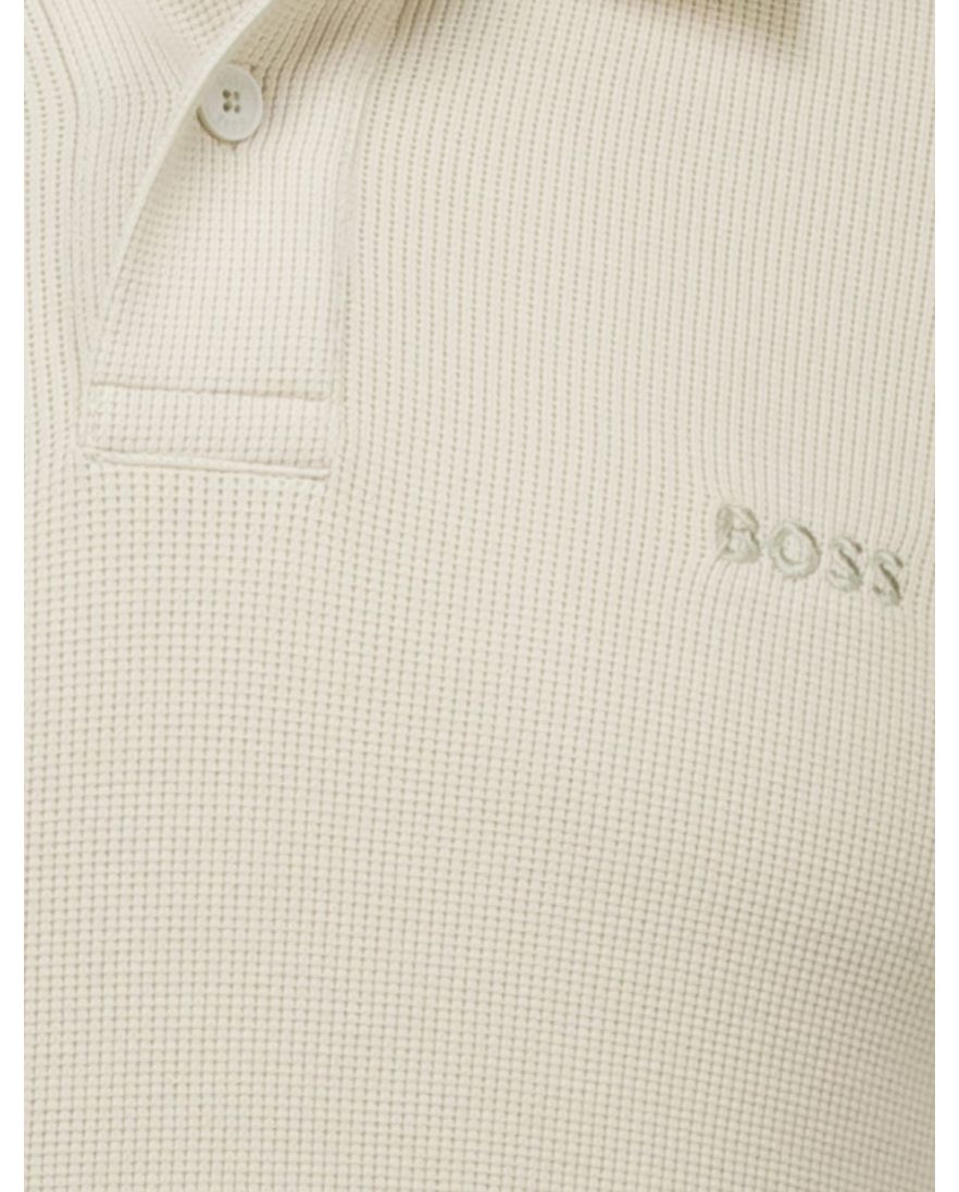 Hugo Boss Orange polo lange mouw beige effen