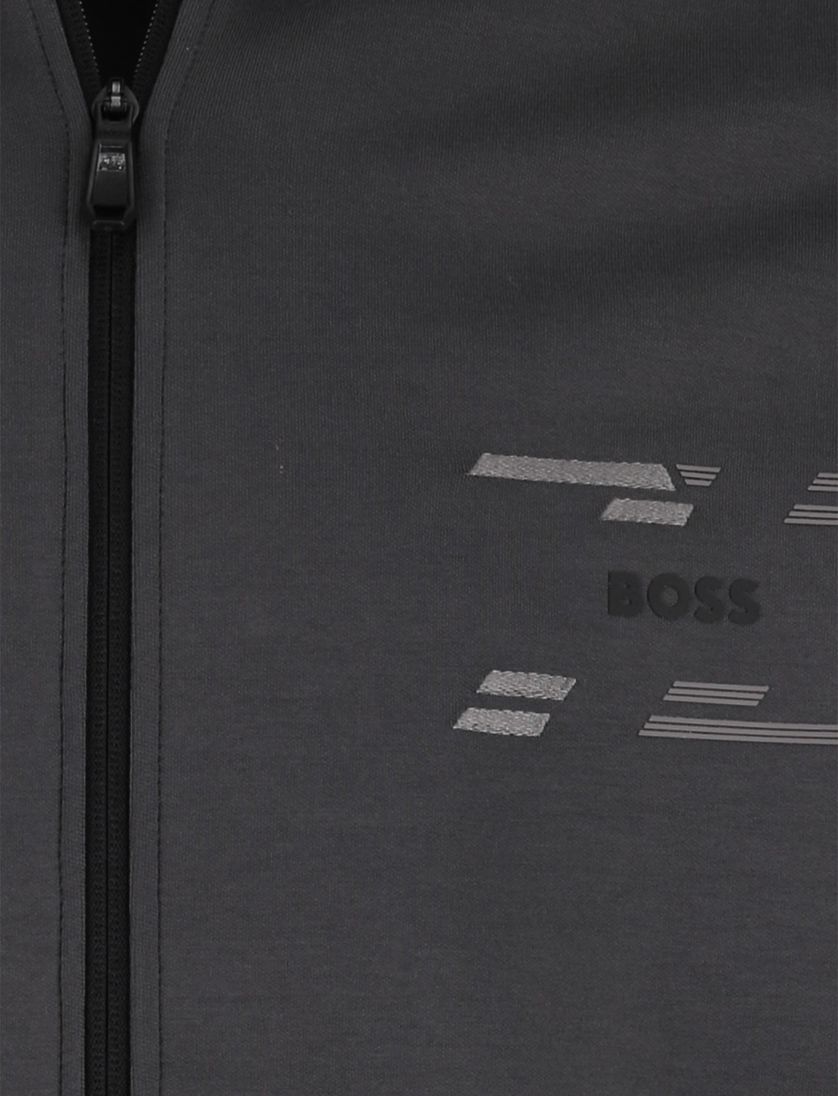 grijs vest Boss Green effen