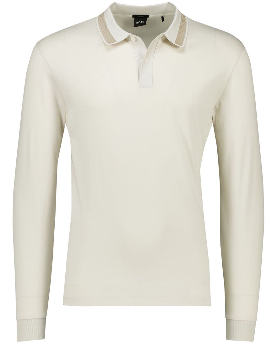 Boss polo lange mouw katoen