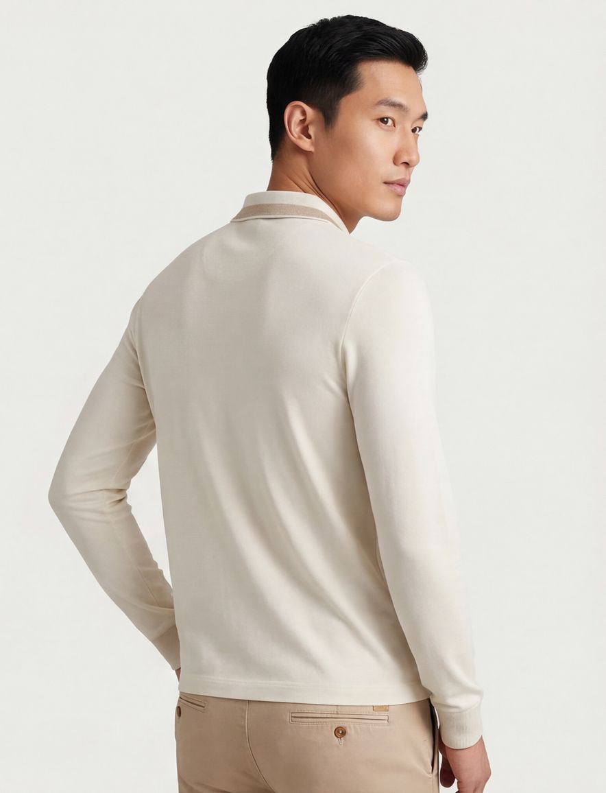 Boss polo lange mouw katoen