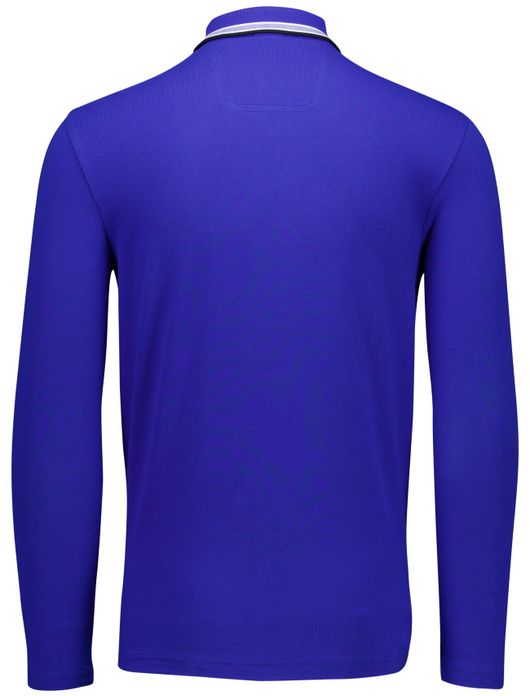 Hugo Boss polo lange mouwen plisy kobalt blauw