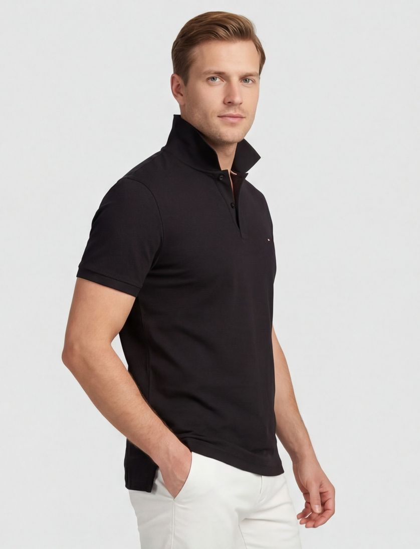 Tommy Hilfiger polo zwart effen
