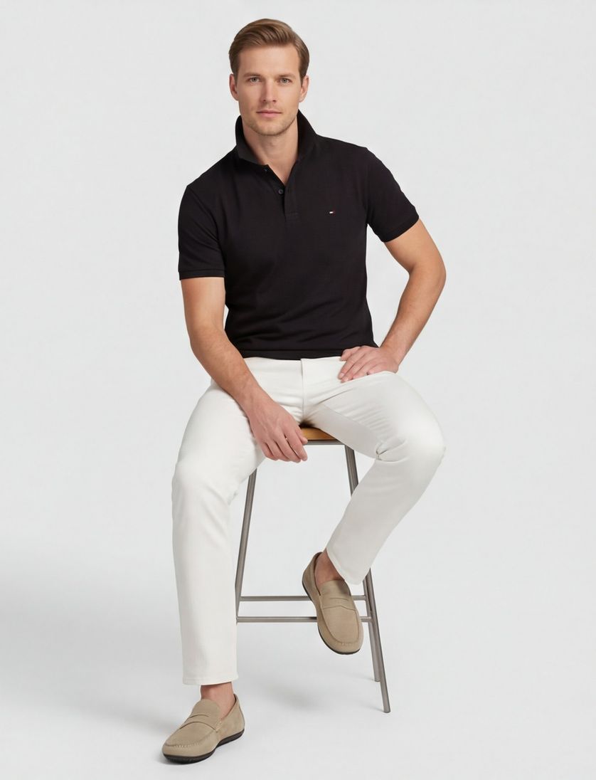 Tommy Hilfiger polo zwart effen