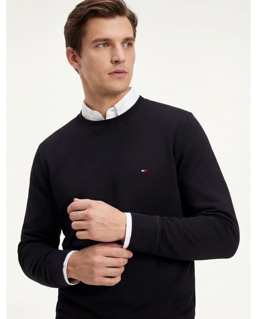 Tommy Hilfiger sweater zwart effen