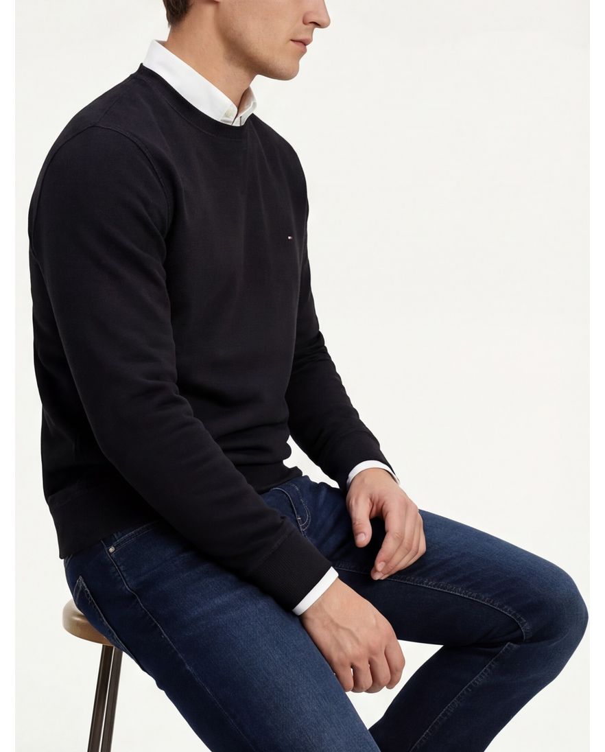 Tommy Hilfiger sweater zwart effen