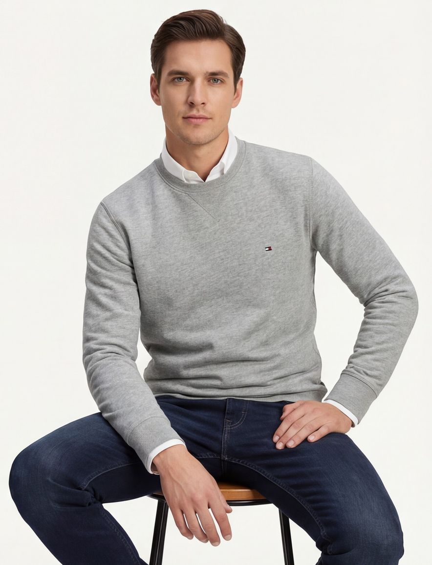 Tommy Hilfiger sweater grijs katoen