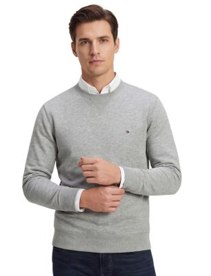 Tommy Hilfiger Tommy Hilfiger fleece sweater grijs katoen