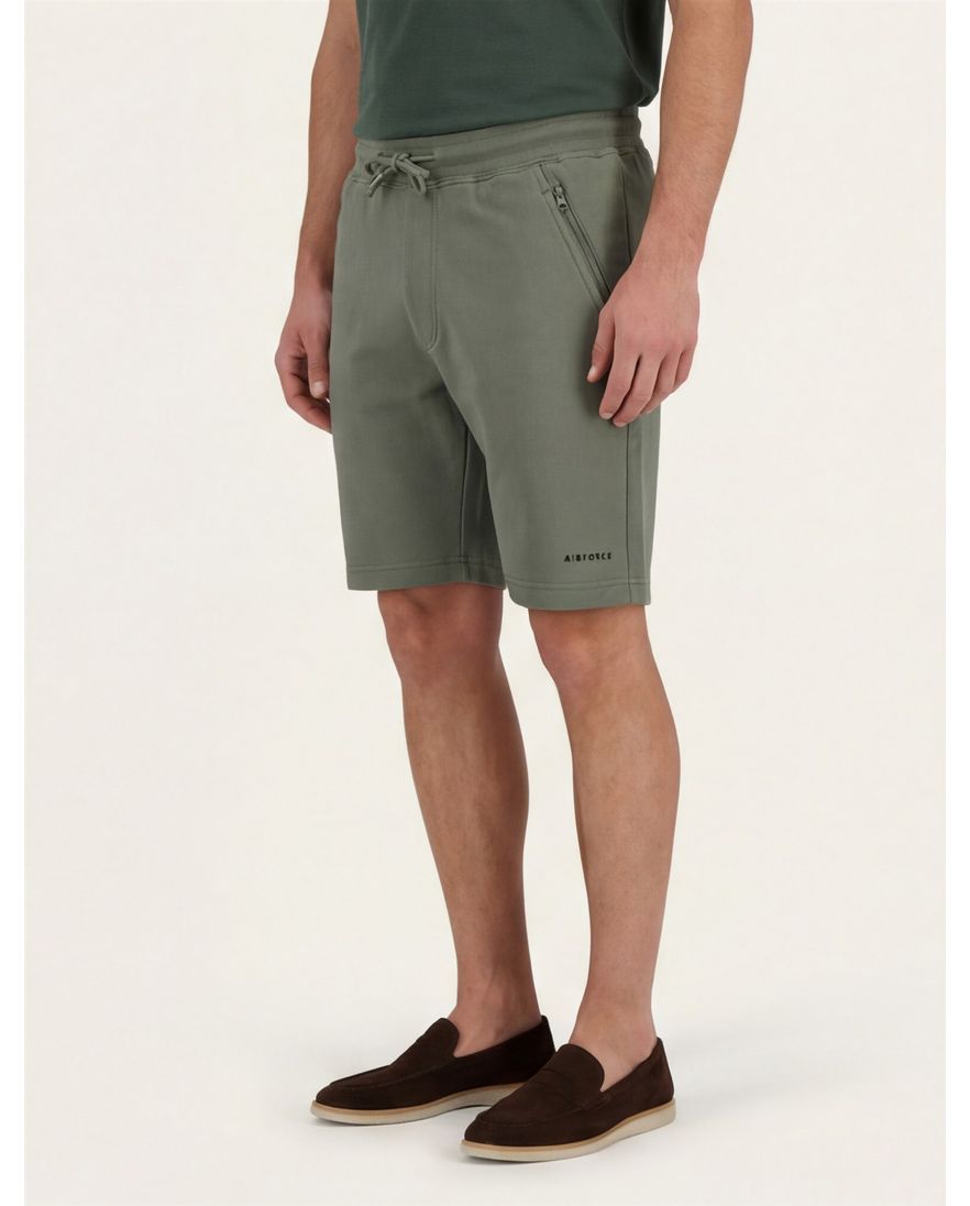 Airforce bermuda groen effen
