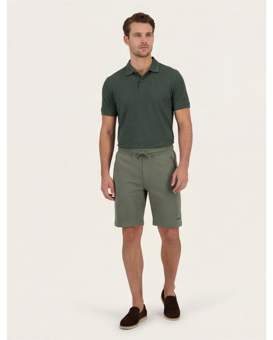 Airforce bermuda groen effen