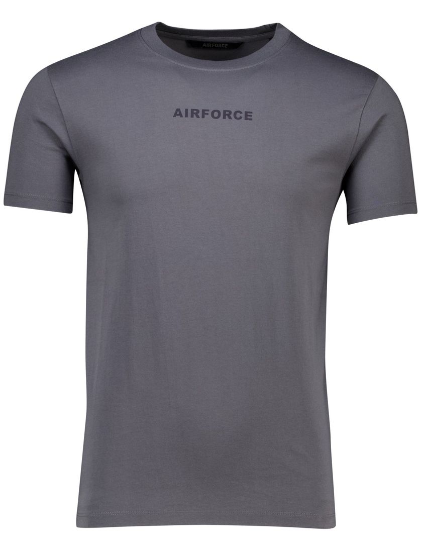 Airforce t-shirt korte mouw opdruk grijs
