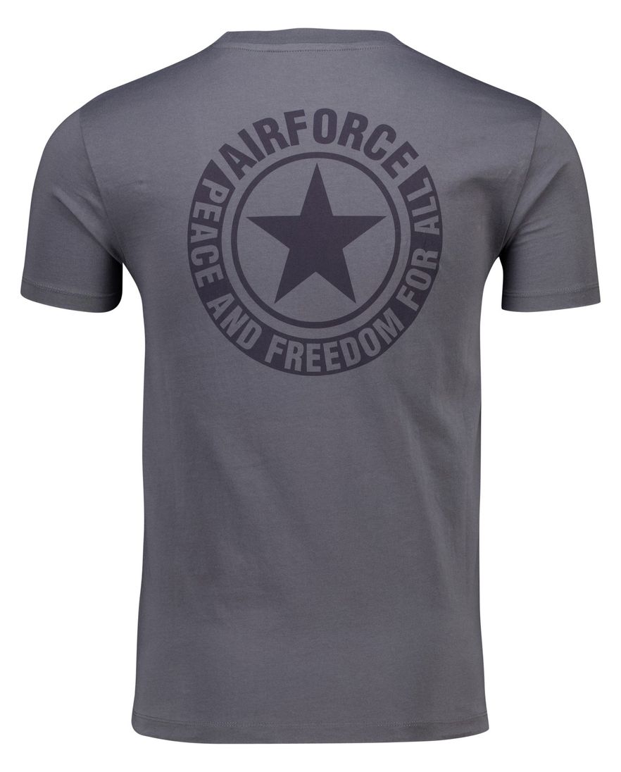 Airforce t-shirt korte mouw backprint grijs