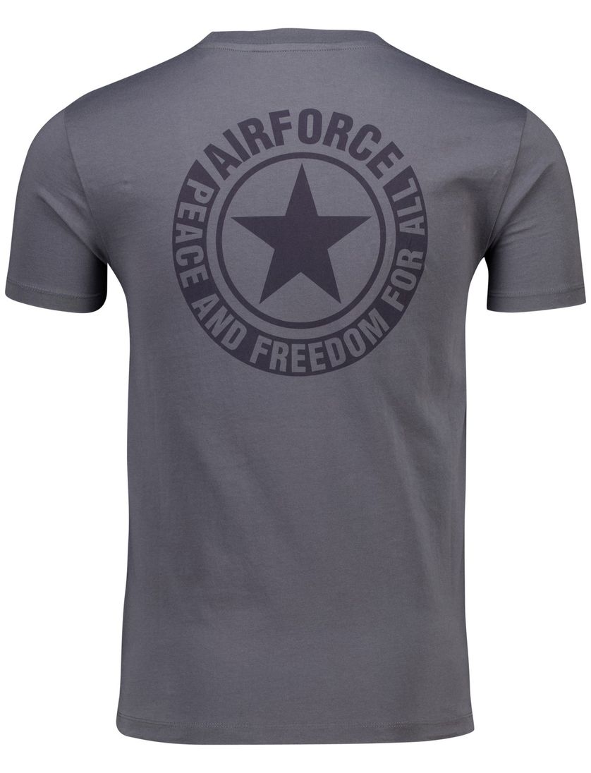 Airforce t-shirt korte mouw opdruk grijs
