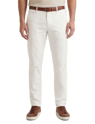 Tramarossa Tramarossa broek flatfront wit effen katoen slim fit