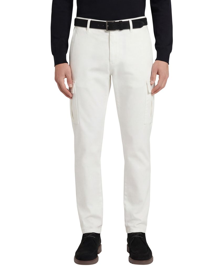 katoenen Tramarossa Amerigo 5-p pantalon spierwit effen slim fit