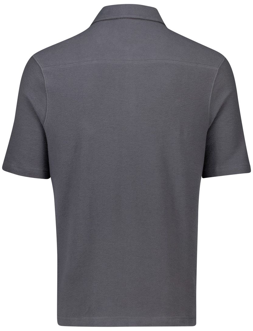 katoenen Airforce overshirt grijs effen slim fit