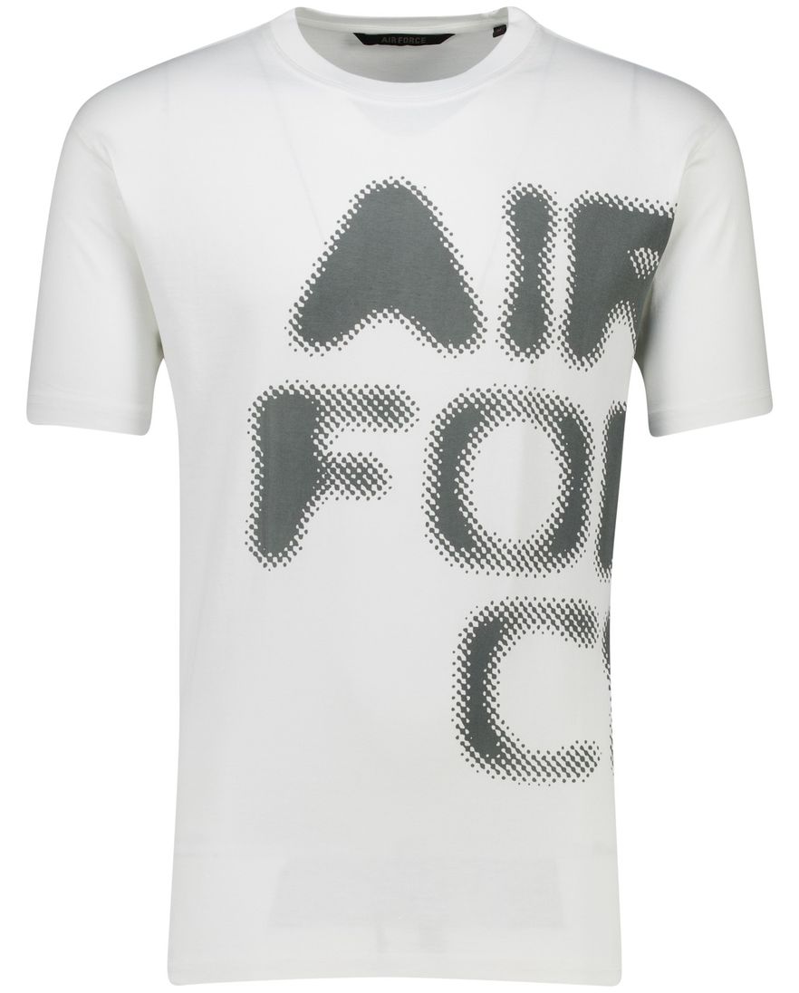 Airforce T-shirt wit korte mouw met print katoen