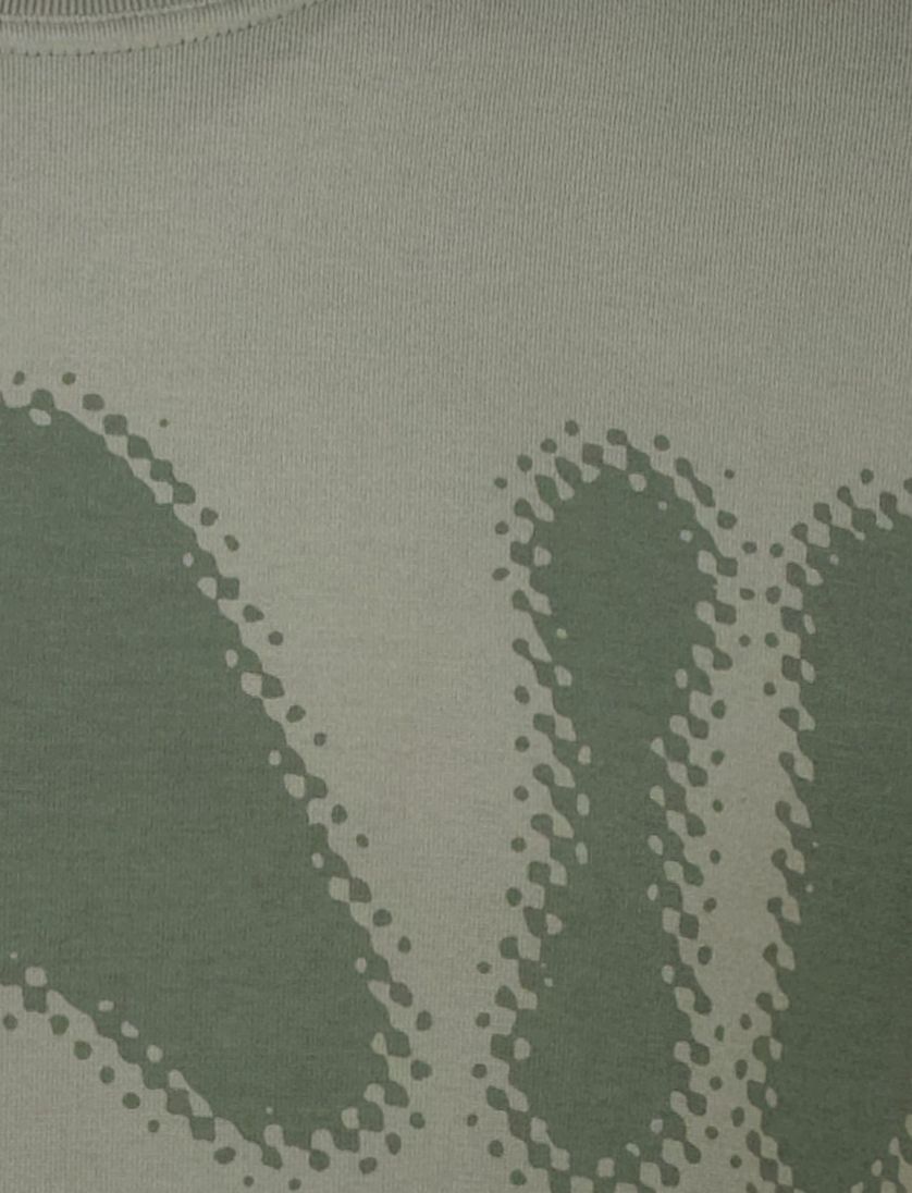 Airforce T-shirt groen korte mouw met print katoen